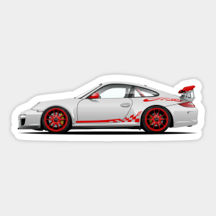 White and Red GT Sticker